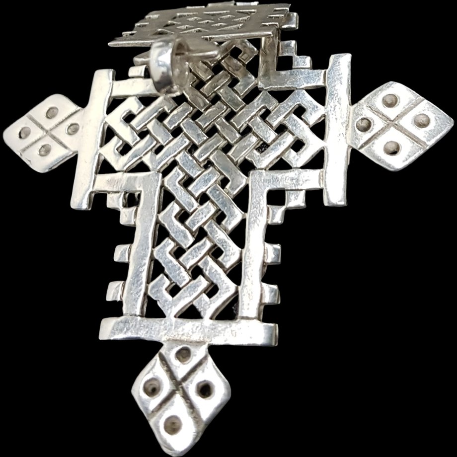 Dije Cruz Copta Rastafari En Plata 9 X 6,5 Cm 17 Gr Art 496 - Imagen 3