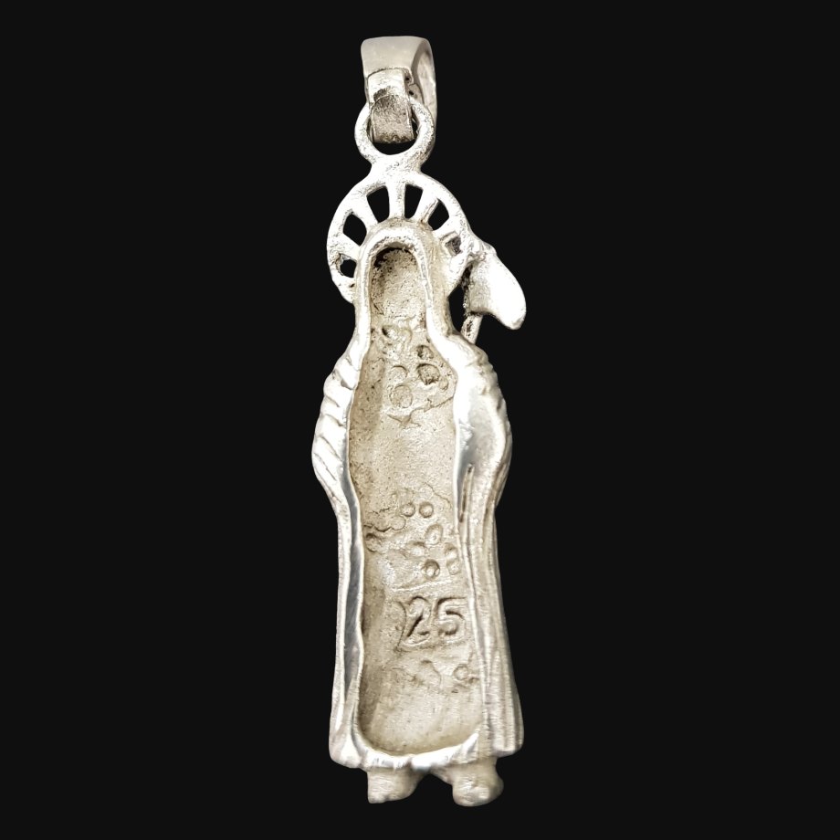 Dije Santa Muerte En Plata 4,5 X 1 Cm 10 Gr Art 507 - Imagen 3