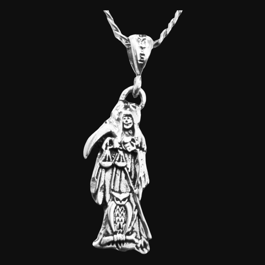 Dije Santa Muerte En Plata 4 X 1 Cm 4,5 Gr Art 509 - Imagen 2