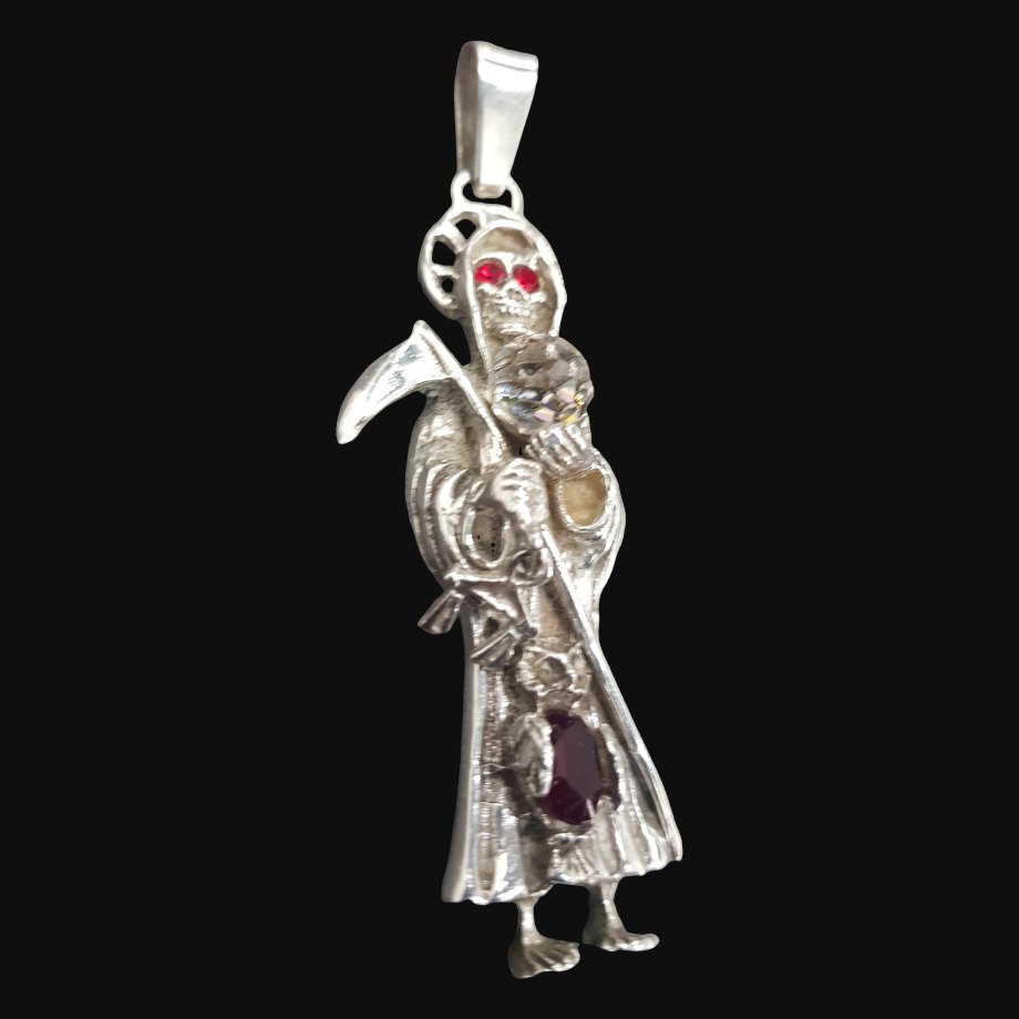 Dije Santa Muerte En Plata 6,5 X 2 Cm 15 Gr Art 841 - Imagen 7