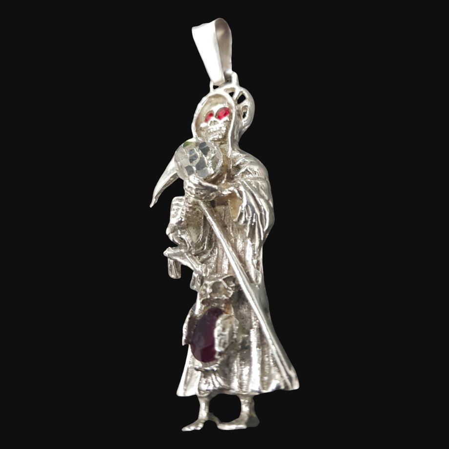 Dije Santa Muerte En Plata 6,5 X 2 Cm 15 Gr Art 841 - Imagen 6