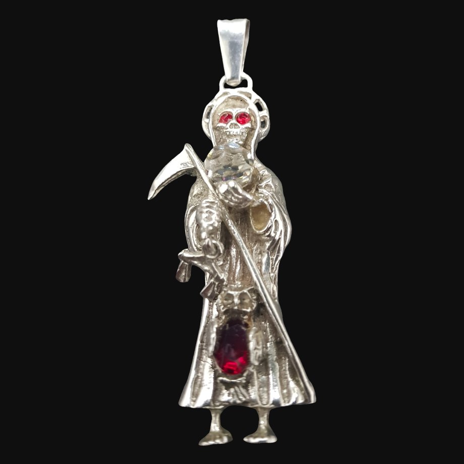 Dije Santa Muerte En Plata 6,5 X 2 Cm 15 Gr Art 841 - Imagen 5