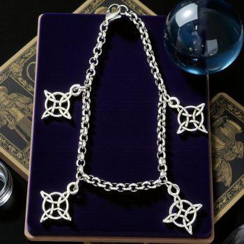 Pulsera Nudo De Bruja 4 Dijes En Plata 2 Cm 4 Gr Art 1211