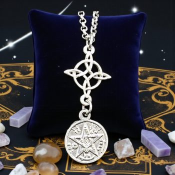 Dije Tetragramaton Y Nudo De Bruja En Plata 1,5 Cm Art 1279