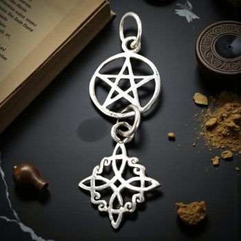 Dije Nudo De Bruja Con Pentáculo En Plata 1,5 Cm Art 1280