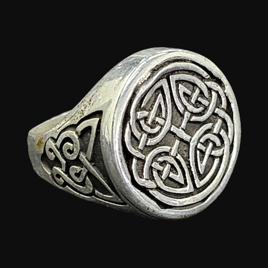 Anillo Celta Nudo Escudo Perenne Plata 1,8 Cm 15 Gr Art 1510 - Imagen 3