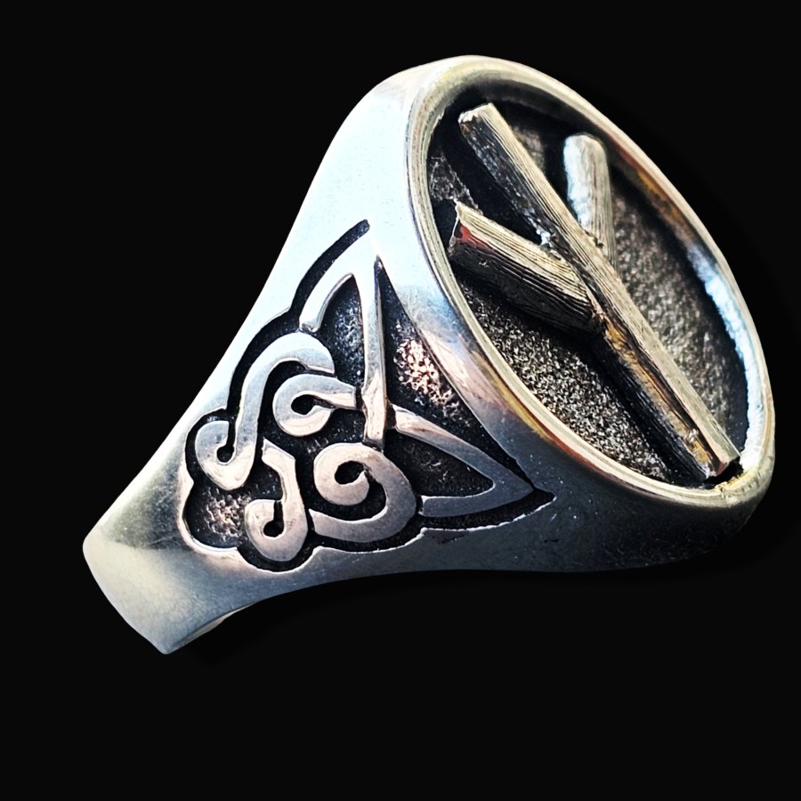 Anillo Runa Vikinga Alguiz En Plata 1,8 Cm 12 Gr Art 1694 - Imagen 4