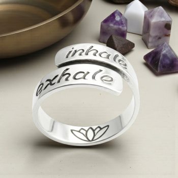 Anillo Yoga Inhale Exhale Plata Regulable Art 809