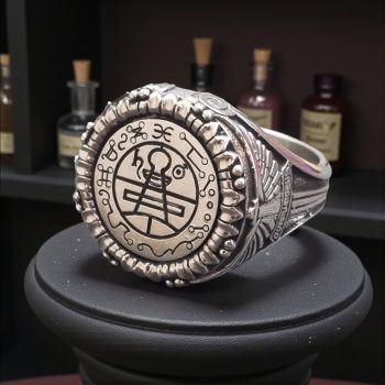 Anillo Sello Rey Salomon En Plata 1,5 Cm 15 Gr Art 1579