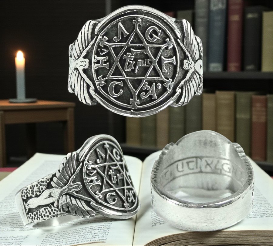 Anillo Sello Rey Salomon En Plata 1,8 Cm 12 Gr Art 746