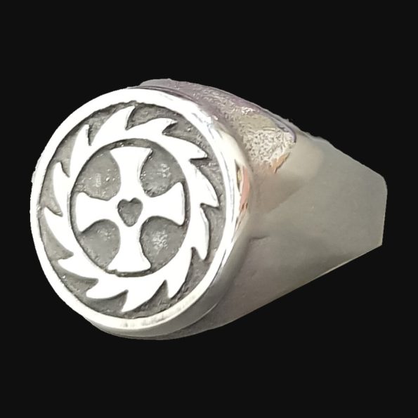 Dije Cruz Orlada En Plata 3 Cm Con Cadena De Acero Art 941 - Imagen 2