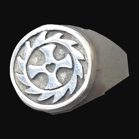 Dije Cruz Orlada En Plata 3 Cm Con Cadena De Acero Art 941 - Imagen 3
