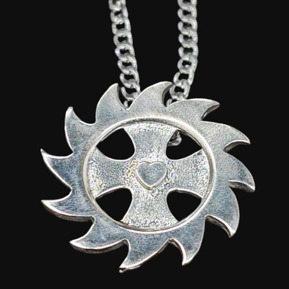 Dije Cruz Orlada En Plata 3 Cm Con Cadena De Acero Art 941 - Imagen 2
