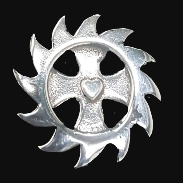Dije Cruz Orlada En Plata 3 Cm Con Cadena De Acero Art 941 - Imagen 5