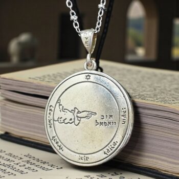 Dije Wicca Segundo Pentaculo consagrado a La Luna en Plata 3 Cm 8 Gr 44 Sellos de Salomón Art 1708