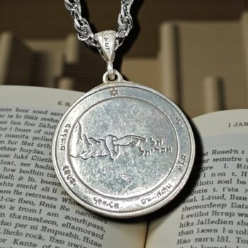 Dije Wicca Tercer Pentaculo consagrado a La Luna en Plata 3 Cm 8 Gr 44 Sellos de Salomón Art 1712