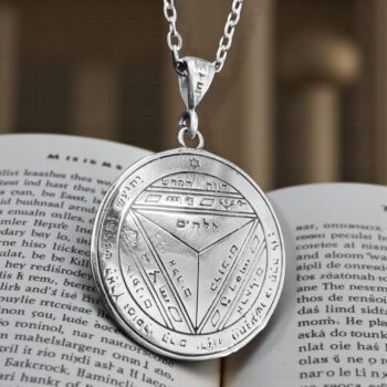 Dije Wicca Séptimo Pentaculo consagrado a Saturno Plata 3 Cm 8 Gr 44 Sellos de Salomón Art 1716