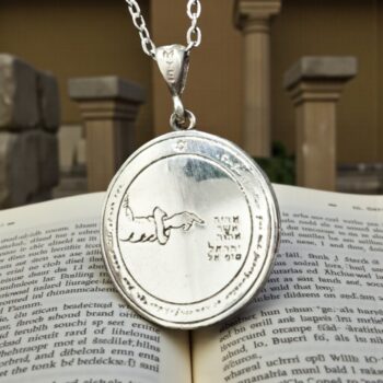 Dije Wicca Cuarto Pentaculo consagrado a la Luna en Plata 3 Cm 8 Gr 44 Sellos de Salomón Art 1722