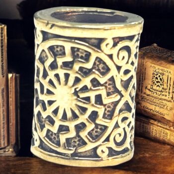 Abalorio Rueda Solar Pelo Barba Vikingo En Bronce Art 1469