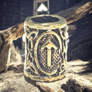 Abalorio Runa Vikingo Telwaz Pelo Barba En Bronce Art 1736