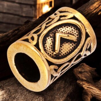 Abalorio Runa Vikingo Kano Pelo Barba En Bronce Art 1740