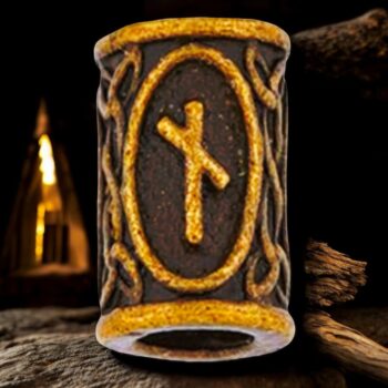 Abalorio Runa Vikingo Nauthis Pelo Barba En Bronce Art 1744