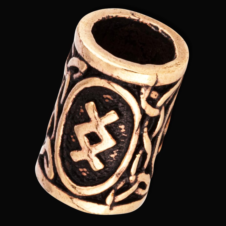 Abalorio Runa Vikingo Inguz Pelo Barba En Bronce Art 1746 - Imagen 2
