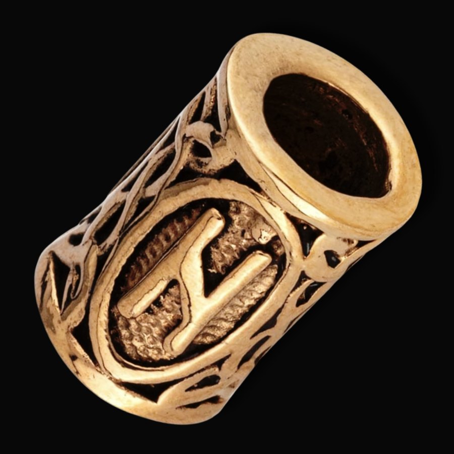 Abalorio Runa Vikingo Hagalaz Pelo Barba En Bronce Art 1750 - Imagen 2