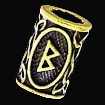 Abalorio Runa Vikingo Beorc Para Pelo Barba Bronce Art 1754