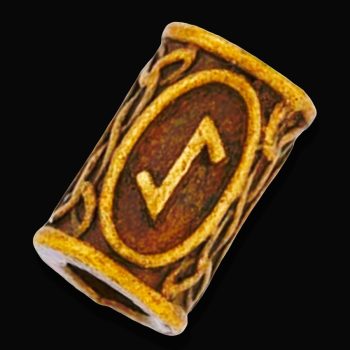 Abalorio Runa Vikingo Eihwaz Pelo Barba En Bronce Art 1755