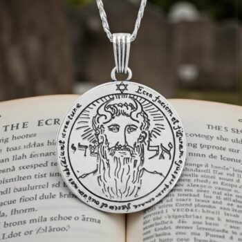 Dije Wicca Primer y segundo Pentaculo consagrado al Sol En Plata 4,5 Cm 17,5 Gr Art 1166