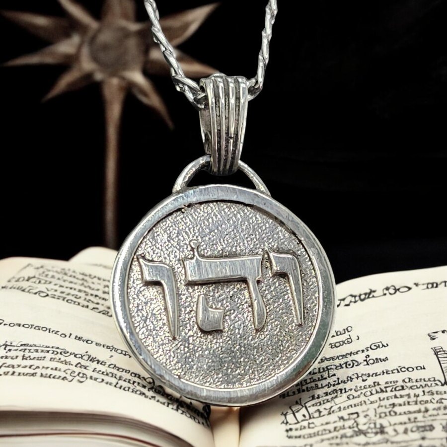 Dije Kabbalah VIAJE EN EL TIEMPO Vav Hei Vav Nombre de Dios 01 VEHUIAH plata 2,5 Cm 9 Gr Art 1588