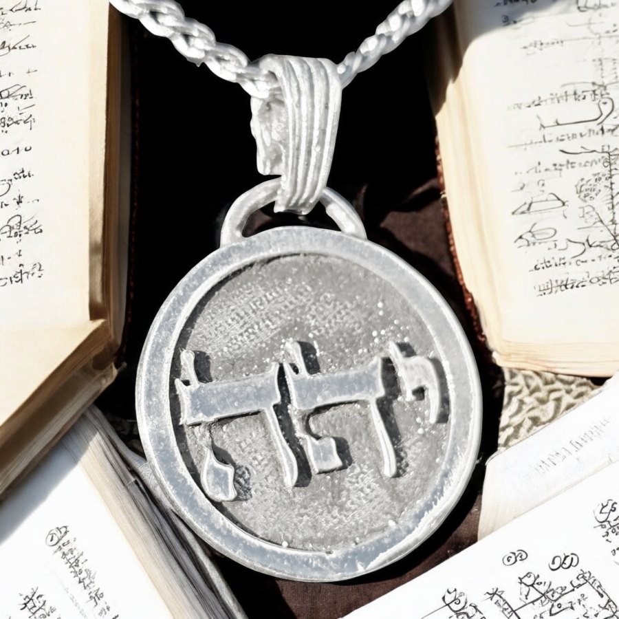 Dije Kabbalah CONECTAR CON EL MAESTRO INTERIOR Yod Num Daled Nombre de Dios 62 IAHEL 2,5 Cm 9 Gr Art 1772