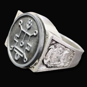 Anillo Demonio 3 Príncipe Vassago 72 Demonios Clave menor de Salomón Goetia En Plata 2,2 cm x 1,8 cm 18 Gr Art 1781