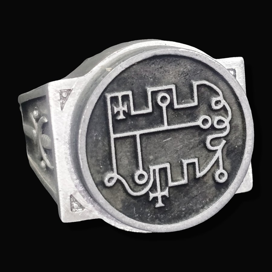 Anillo Demonio 36 PRINCIPE STOLAS 72 Demonios Clave menor de Salomón Goetia En Plata 2,2 cm x 1,8 cm 18 Gr Art 1814 - Imagen 3