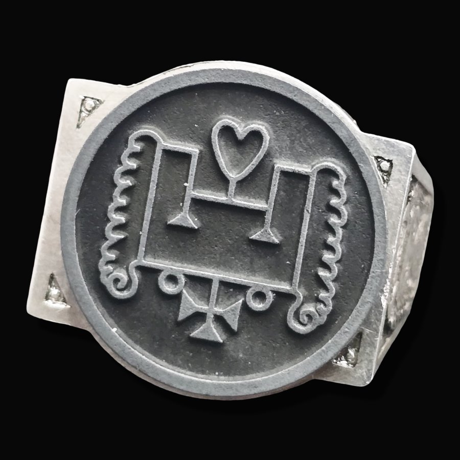 Anillo Demonio 60 DUQUE VAPULA 72 Demonios Clave menor de Salomón Goetia En Plata 2,2 cm x 1,8 cm 18 Gr Art 1838 - Imagen 4