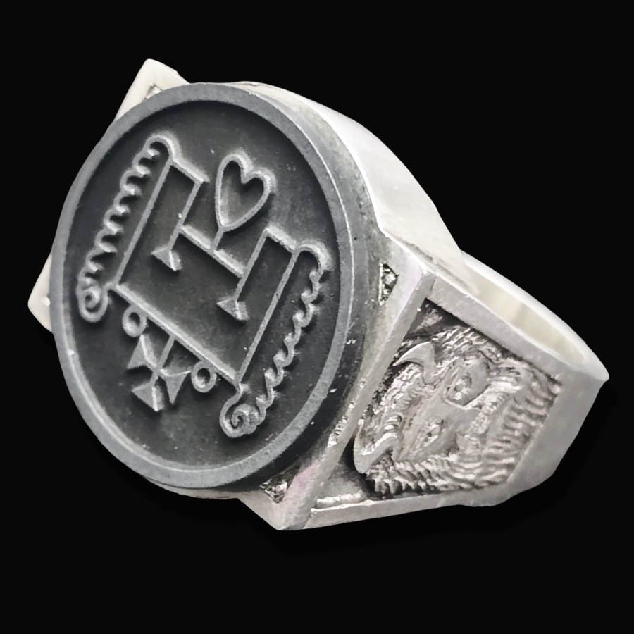 Anillo Demonio 60 DUQUE VAPULA 72 Demonios Clave menor de Salomón Goetia En Plata 2,2 cm x 1,8 cm 18 Gr Art 1838 - Imagen 3
