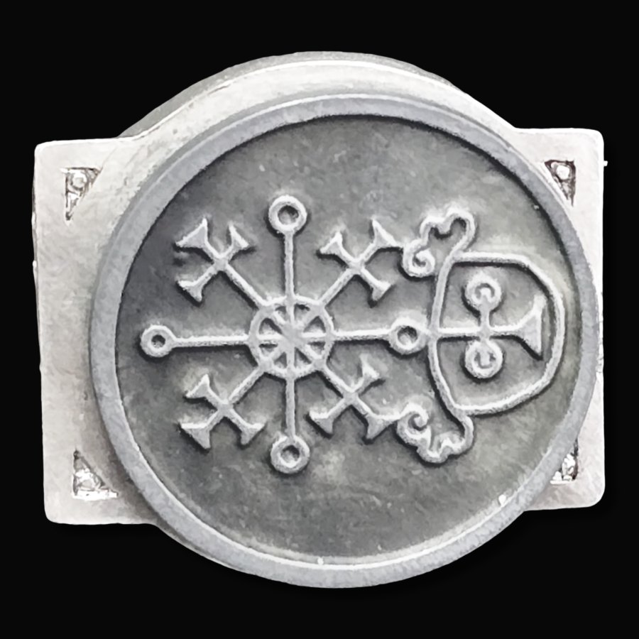 Anillo Demonio 62 REY PRESIDENTE VALAC 72 Demonios Clave menor de Salomón Goetia En Plata 2,2 cm x 1,8 cm 18 Gr Art 1840 - Imagen 3