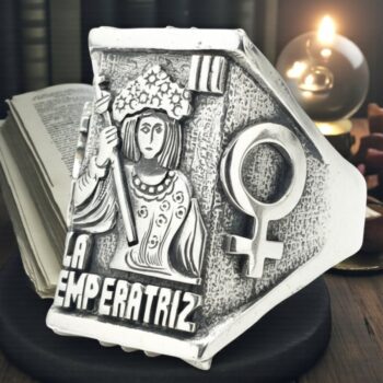 Anillo Carta 3 del Tarot Rider La Emperatriz Plata 13 Gr 2 X 1,5 Cm Art 1276