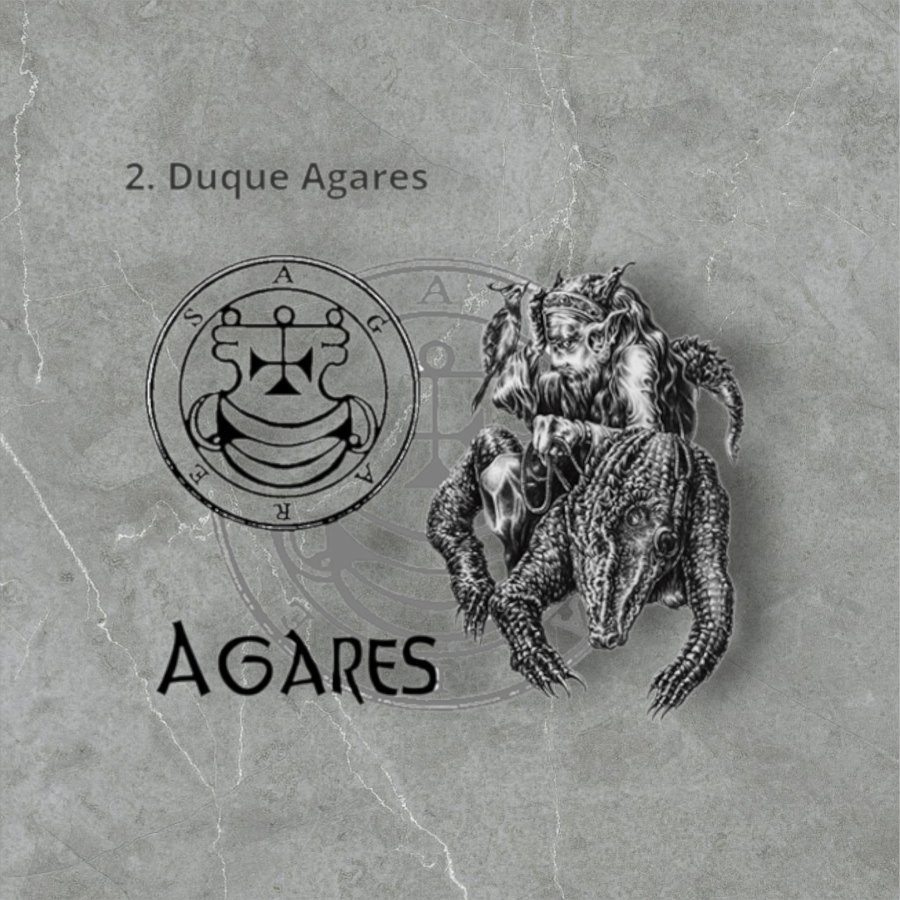 Dije Demonio 02 DUQUE AGARES y Sello secreto Salomón 72 Demonios Clave menor de Salomón Goetia En Plata 3 x 2,5 cm 12 Gr Art 1861 - Imagen 6