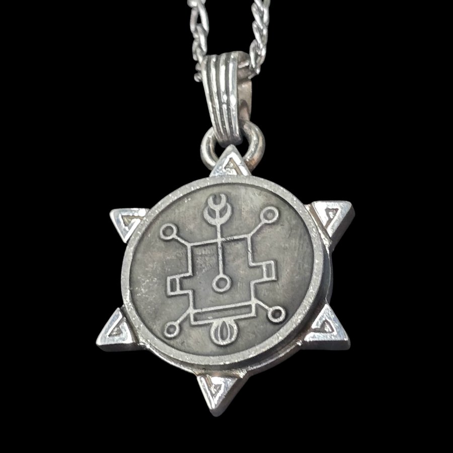 Dije Demonio 03 PRINCIPE VASSAGO y Sello secreto Salomón 72 Demonios Clave menor de Salomón Goetia En Plata 3 x 2,5 cm 12 Gr Art 1862 - Imagen 3