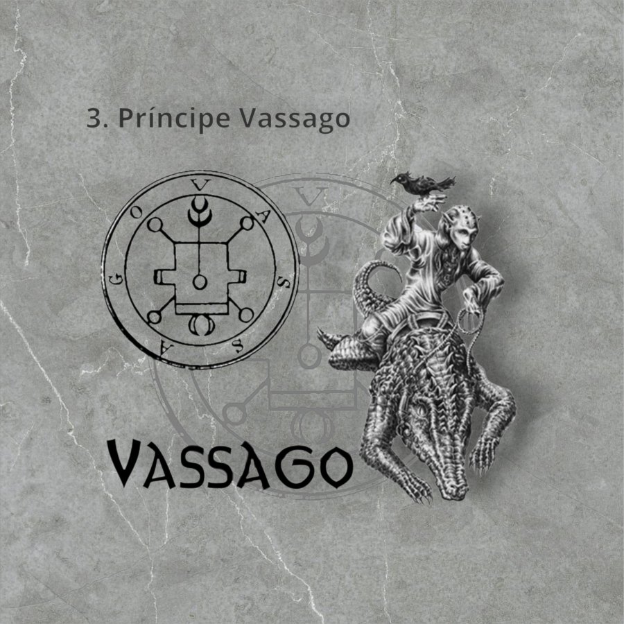 Dije Demonio 03 PRINCIPE VASSAGO y Sello secreto Salomón 72 Demonios Clave menor de Salomón Goetia En Plata 3 x 2,5 cm 12 Gr Art 1862 - Imagen 5