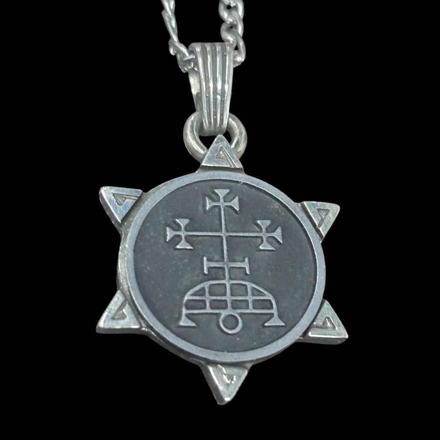 Dije Demonio 04 MARQUES SAMIGINA y Sello secreto Salomón 72 Demonios Clave menor de Salomón Goetia En Plata 3 x 2,5 cm 12 Gr Art 1863 - Imagen 3