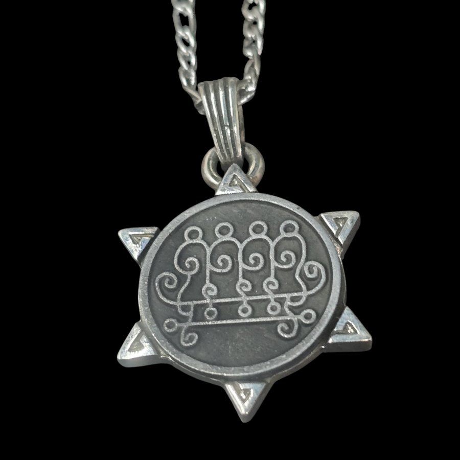 Dije Demonio 09 REY PAIMON y Sello secreto Salomón 72 Demonios Clave menor de Salomón Goetia En Plata 3 x 2,5 cm 12 Gr Art 1868