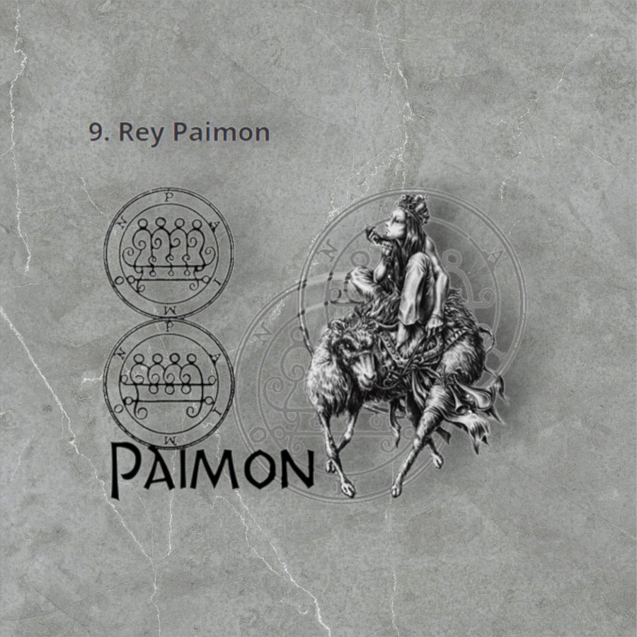 Dije Demonio 09 REY PAIMON y Sello secreto Salomón 72 Demonios Clave menor de Salomón Goetia En Plata 3 x 2,5 cm 12 Gr Art 1868 - Imagen 5