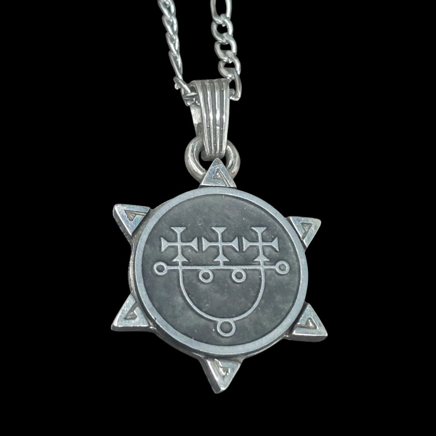 Dije Demonio 12 PRINCIPE SITRI y Sello secreto Salomón 72 Demonios Clave menor de Salomón Goetia En Plata 3 x 2,5 cm 12 Gr Art 1871 - Imagen 3