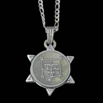 Dije Demonio 17 CONDE PRESIDENTE BOTIS y Sello secreto Salomón 72 Demonios Clave menor de Salomón Goetia En Plata 3 x 2,5 cm 12 Gr Art 1876