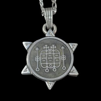 Dije Demonio 30 MARQUES FORNEUS y Sello secreto Salomón 72 Demonios Clave menor de Salomón Goetia En Plata 3 x 2,5 cm 12 Gr Art 1889