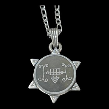 Dije Demonio 34 CONDE FURFUR y Sello secreto Salomón 72 Demonios Clave menor de Salomón Goetia En Plata 3 x 2,5 cm 12 Gr Art 1893