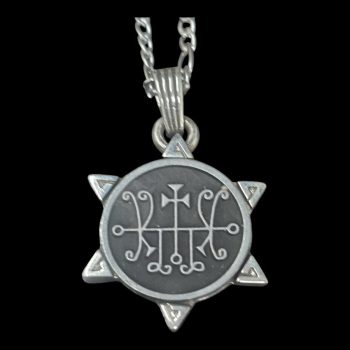 Dije Demonio 35 MARQUES MARCHOSIAS y Sello secreto Salomón 72 Demonios Clave menor de Salomón Goetia En Plata 3 x 2,5 cm 12 Gr Art 1894